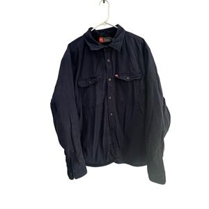 The American Outdoorsman Mens XXL Navy Blue Canvas Fleece Lined Shirt Jacket
